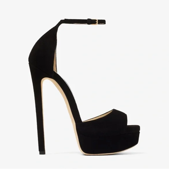 JIMMY CHOO ELIN　35 (22〜22.5) Jimmy Choo Elyn leather-trimmed linen sandals Jimmy Choo
